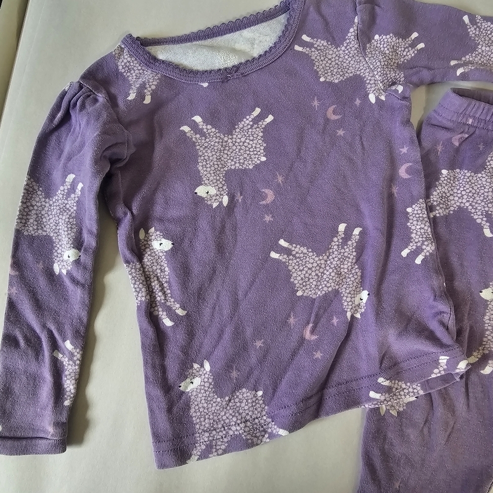 Carter's Just One You Baby Girl‎ 18M Purple Lamb Sheep Pajama Set Pants Top - Picture 2 of 9
